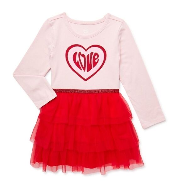 Nwt Wonder Nation Valentine's Day Girls Dress "Love" - Picture 1 of 5